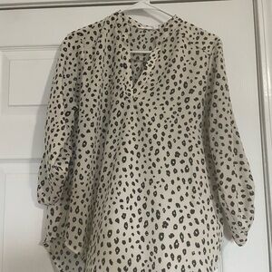 Lush Brand.  Cream/black animal print blouse